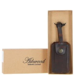 Leather Travel Luggage Tag Brown : Marylebone Tag 5