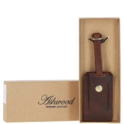 Leather Travel Luggage Tag G Brandy :Poh-1546