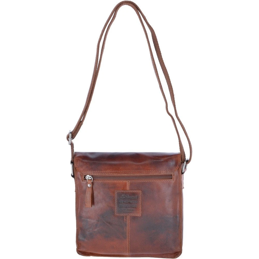 Leather Vintage Flight Shoulder Bag Tan : F-84 - Image 3