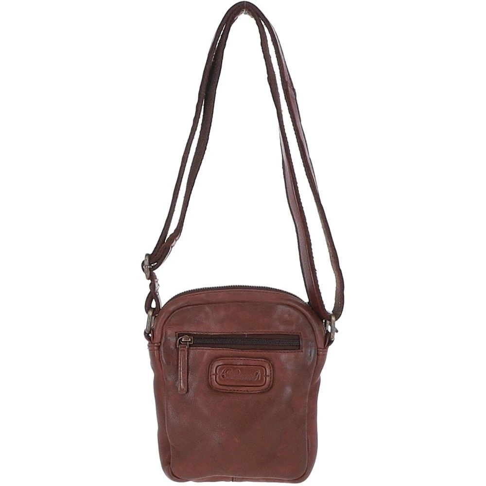 Leather Vintage Small Flight Shoulder Bag Brandy : FIN - Image 3