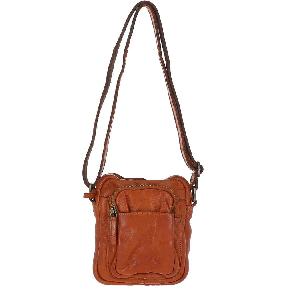 Leather Vintage Small Flight Shoulder Bag Tan : FIN