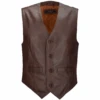 Leather Waistcoat Mid Brown/app : Tudor