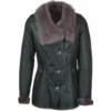 Long Haired Sheepskin Jacket Green : Elysia