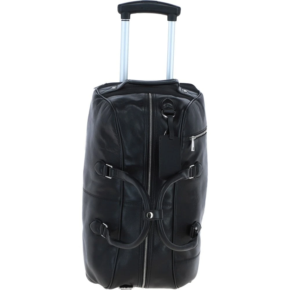 Luxurious Leather Wheeled Duffle Bag Black: Pl-50 - Image 2