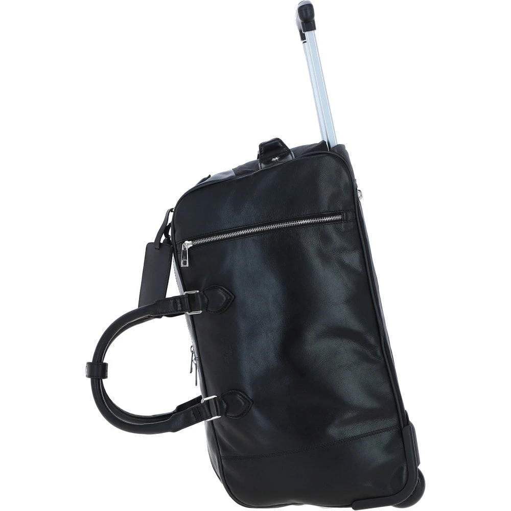 Luxurious Leather Wheeled Duffle Bag Black: Pl-50 - Image 3