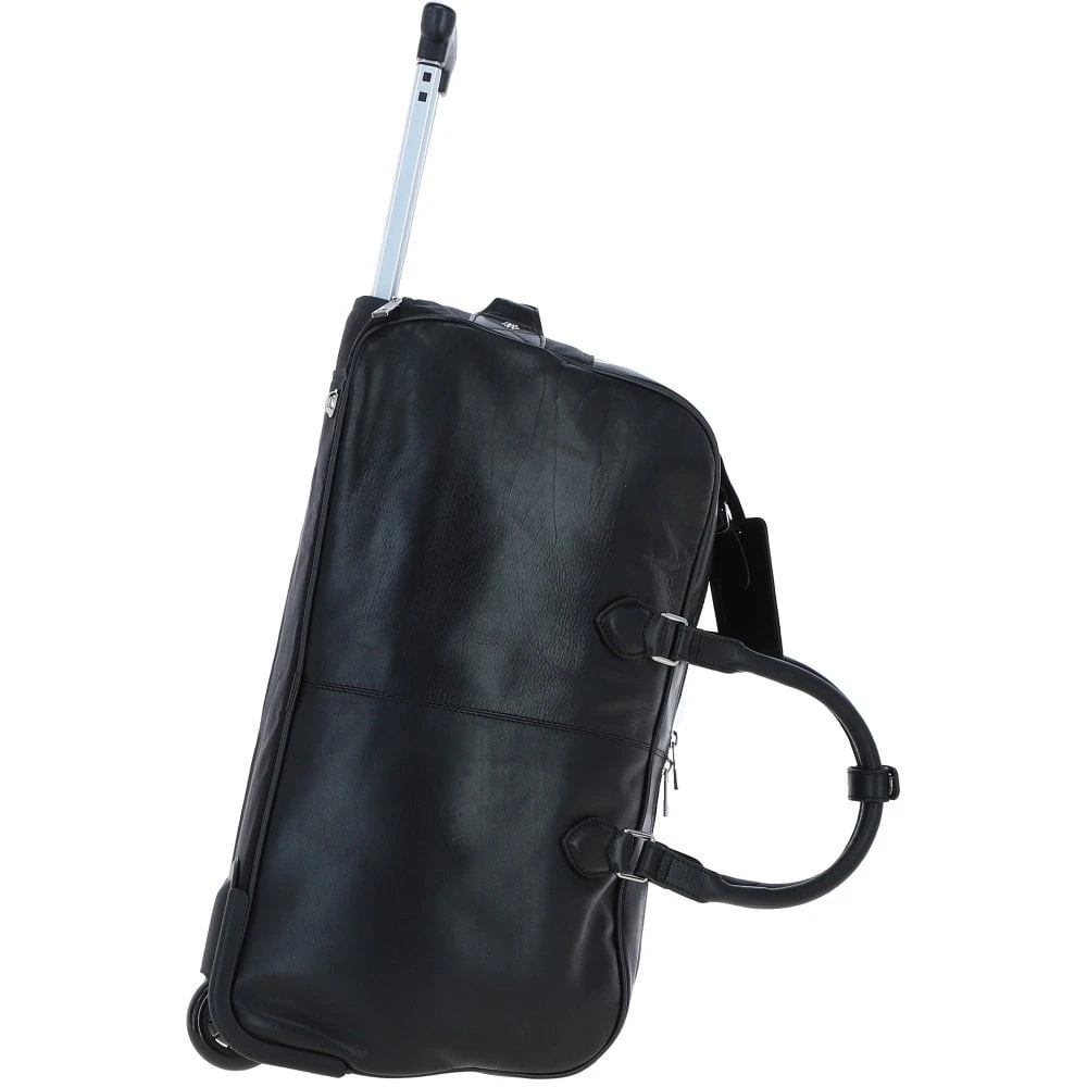 Luxurious Leather Wheeled Duffle Bag Black: Pl-50 - Image 5