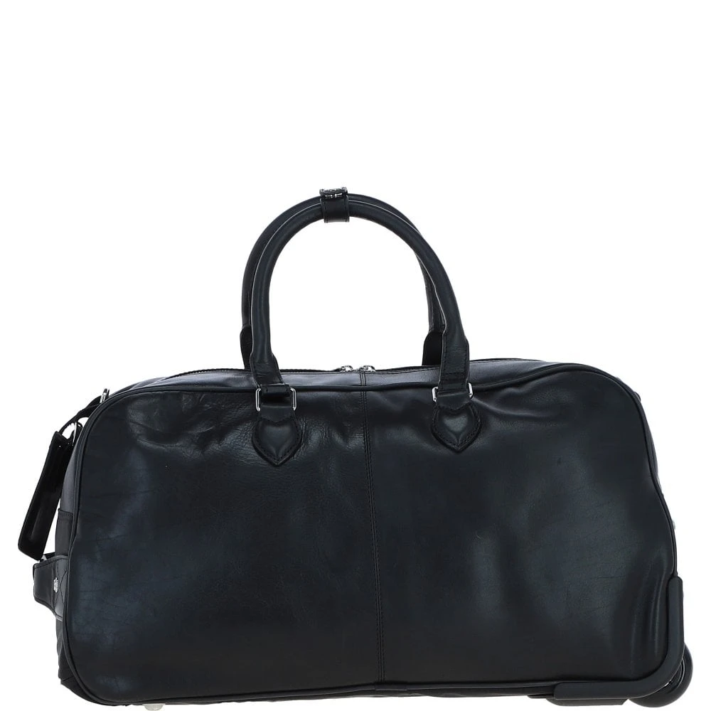 Luxurious Leather Wheeled Duffle Bag Black: Pl-50 - Image 7