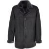 Luxury 4 Button Single Breasted Sheepskin Coat Black : Geralt