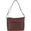 Luxury Croc Print Leather Shoulder Bag Cognac/croc: MC1