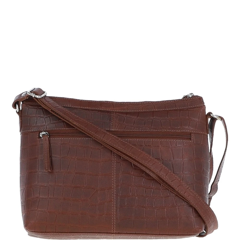 Luxury Croc Print Leather Shoulder Bag Cognac/croc: MC1 - Image 4
