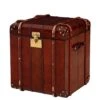 Luxury Handcrafted Leather Large Storage Trunk Cognac: SE-1454