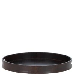Luxury Oval Leather Tray Brown: AGC-82
