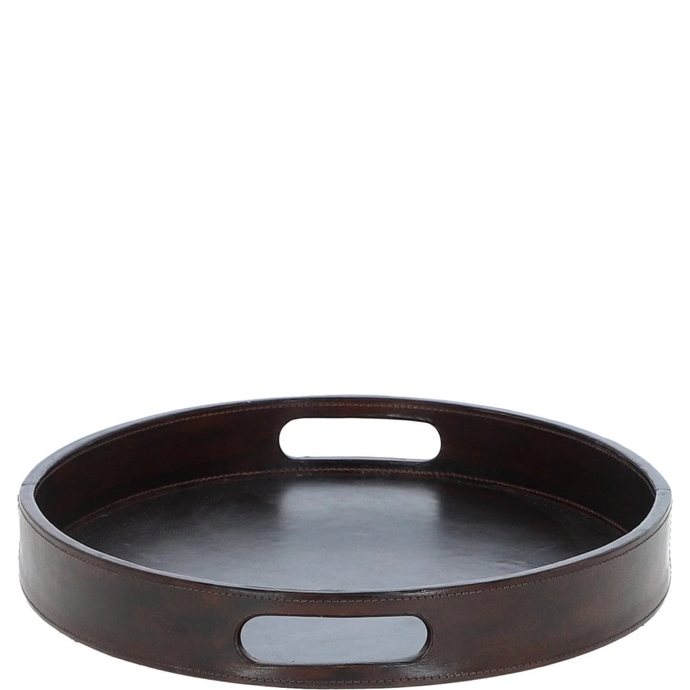 Luxury Oval Leather Tray Brown: AGC-82 - Image 3