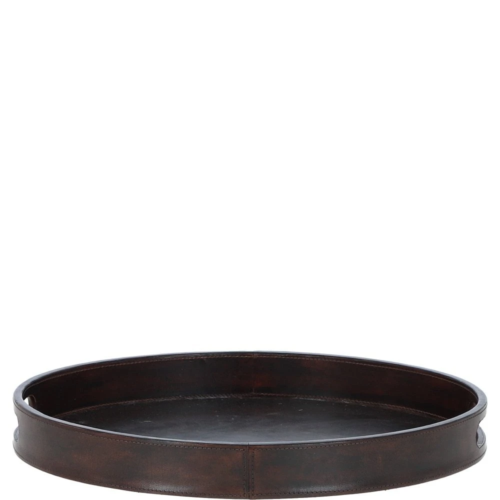 Luxury Oval Leather Tray Brown: AGC-82 - Image 5