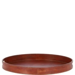 Luxury Oval Leather Tray Tan: AGC-40