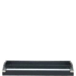 Luxury Rectangular Leather Tray Black: AGC-57