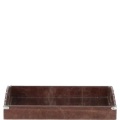 Luxury Rectangular Leather Tray Brown: AGC-53