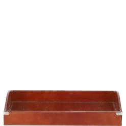 Luxury Rectangular Leather Tray Tan: AGC-52
