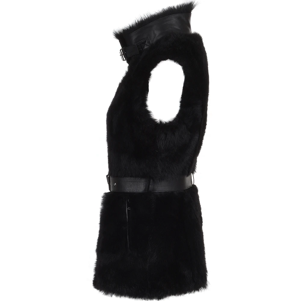 Luxury Shearling Gilet Black: Catiyana - Image 2
