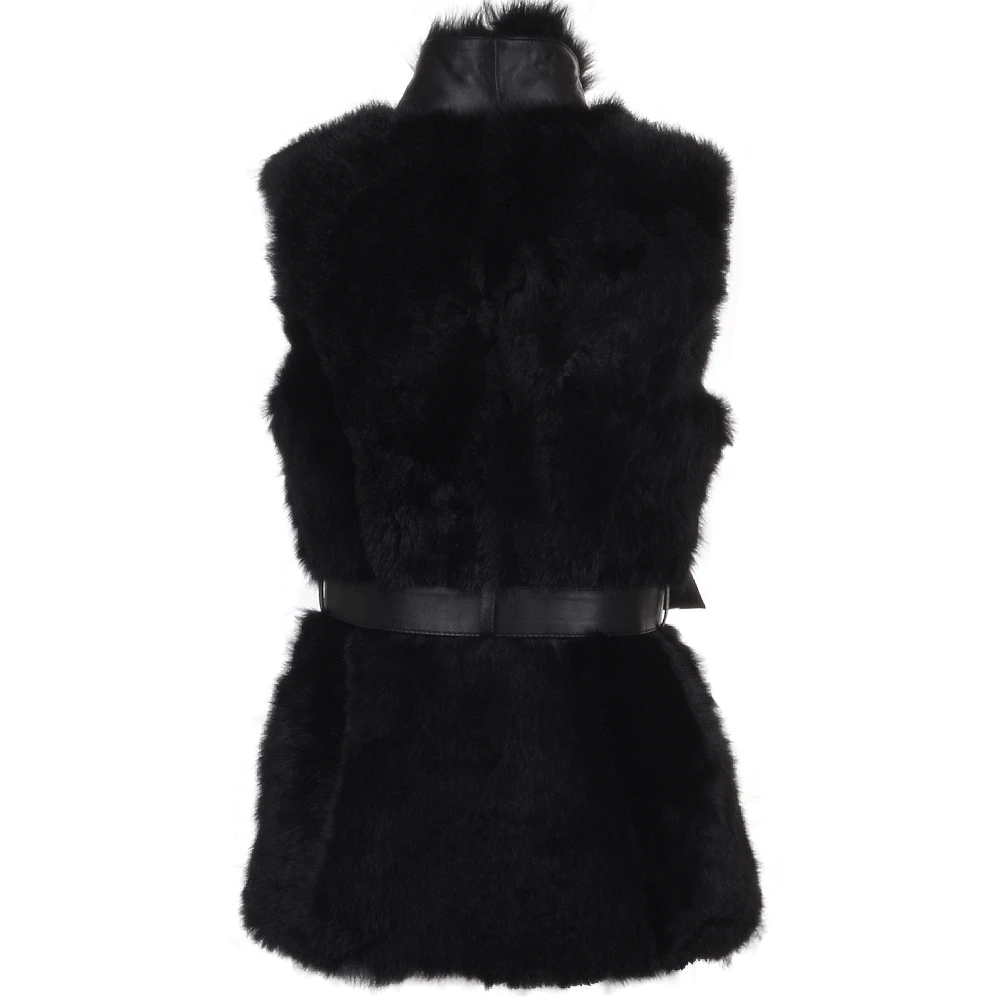 Luxury Shearling Gilet Black: Catiyana - Image 3