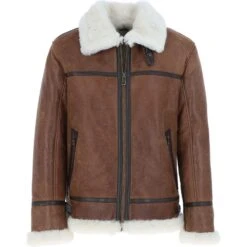 Luxury Shearling Pilot Jacket Antique : Ke-271