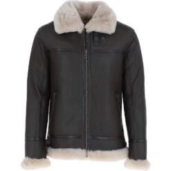 Luxury Shearling Pilot Jacket Brown : Ke-271