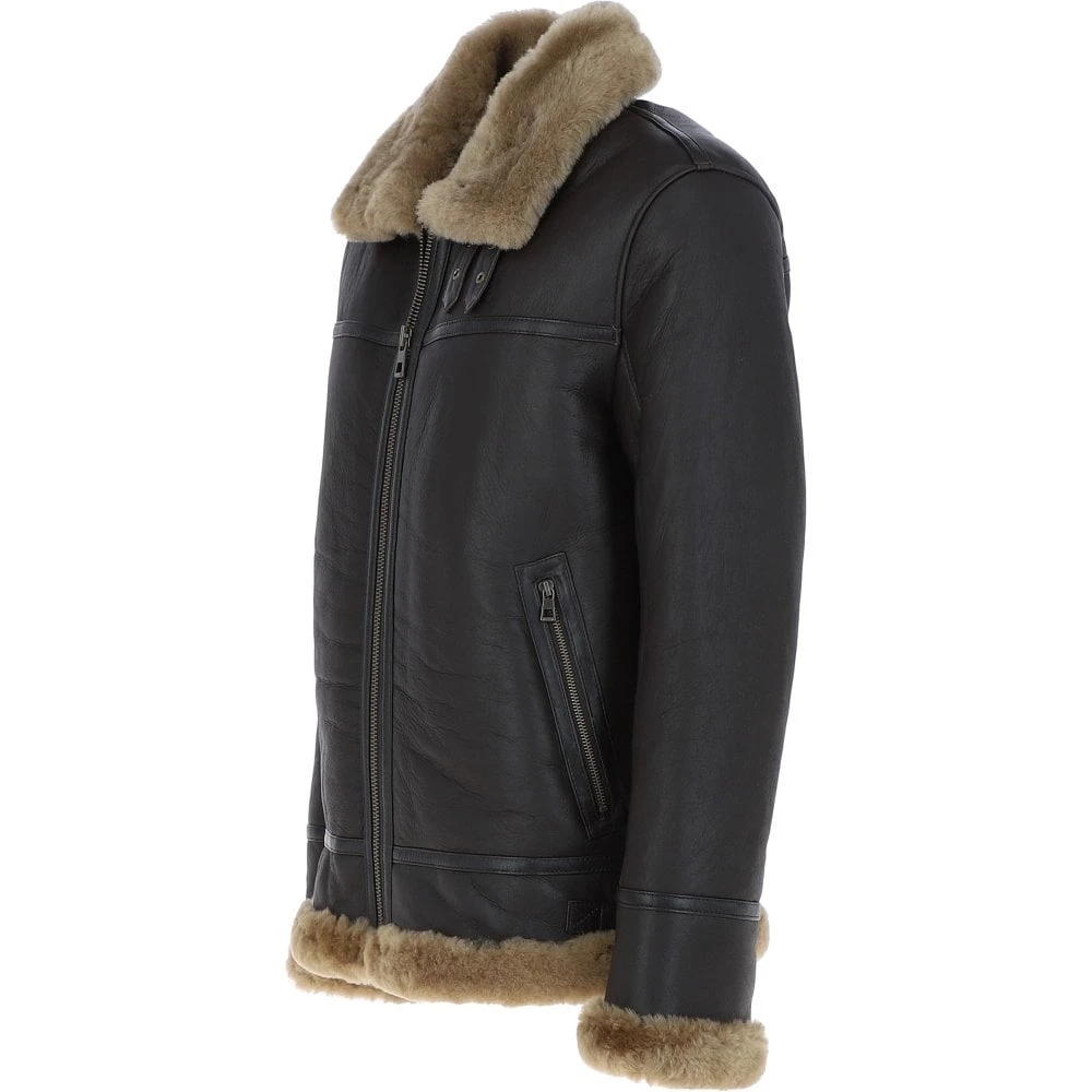 Luxury Shearling Pilot Jacket Ginger : Ke-271 - Image 2