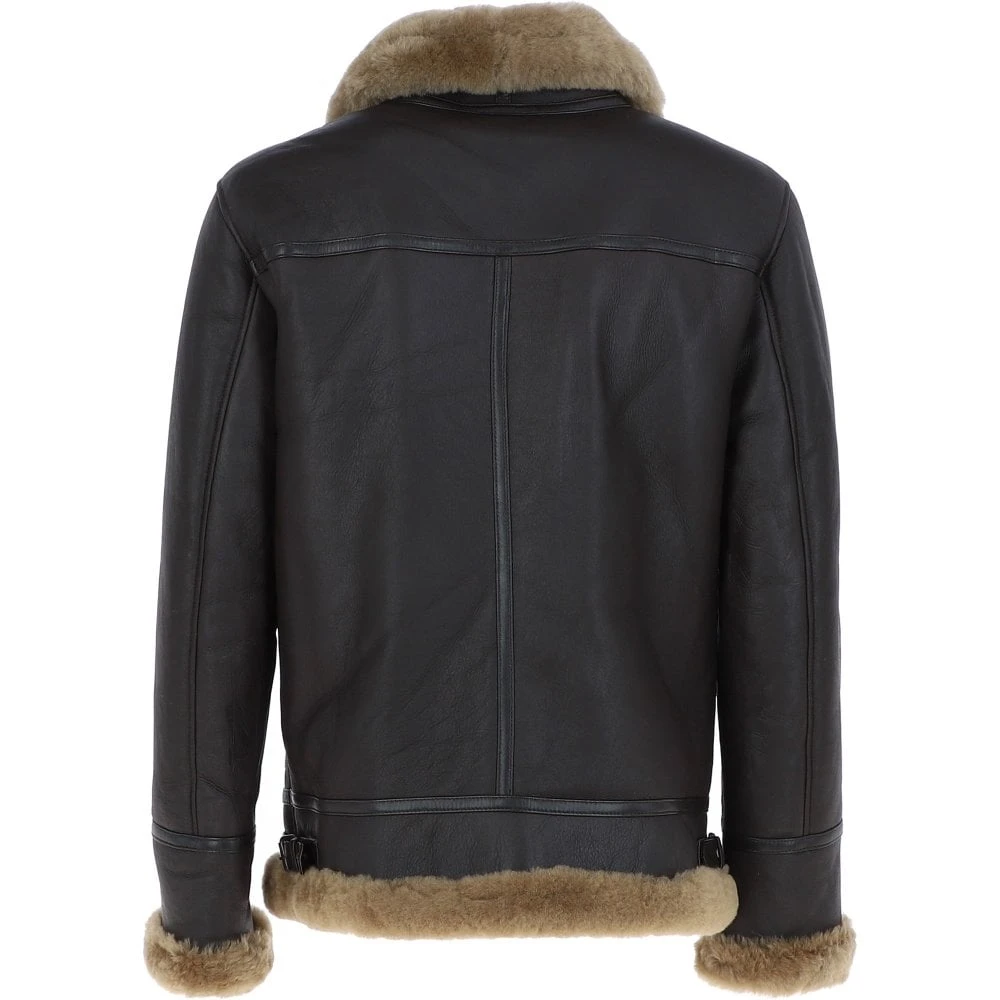 Luxury Shearling Pilot Jacket Ginger : Ke-271 - Image 3