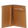 Luxury Slim 3 Card Waxy Leather Wallet Cognac: W-83