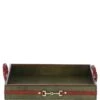 Luxury Square Leather Tray Green: TBZ1UC624