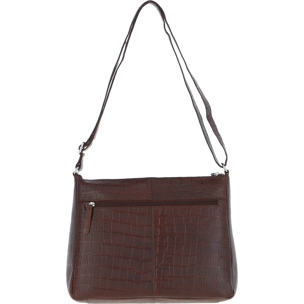 Lxlove Croc Print Leather Shoulder Bag Brandy/croc: MC3 - Image 5