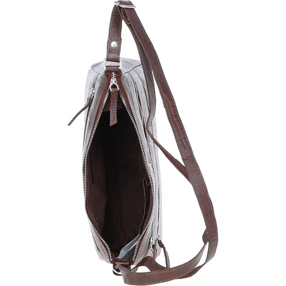 Lxlove Croc Print Leather Shoulder Bag Brandy/croc: MC3 - Image 8