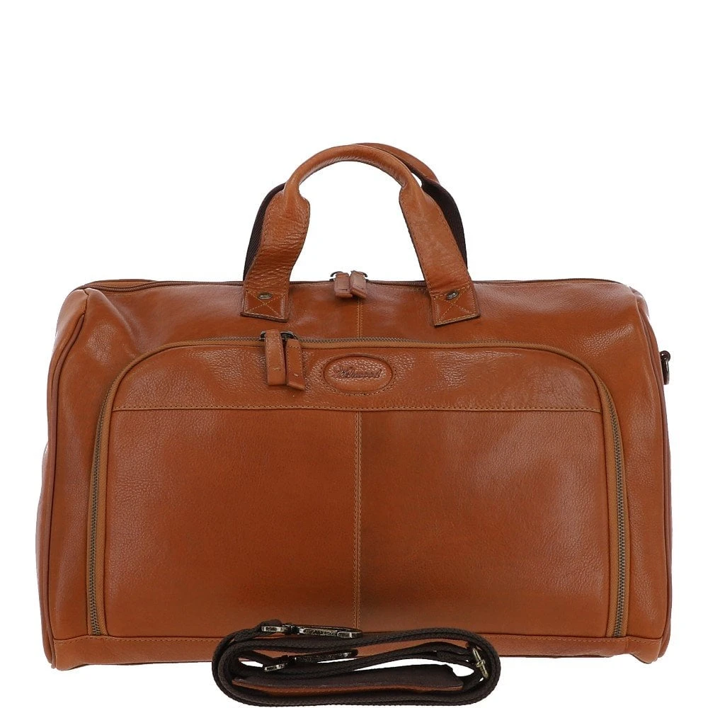 Mayfair Hi Veg Leather Flight-Cabin Weekend Holdall Tempo Tan : 8150