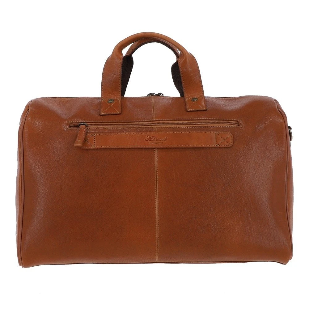 Mayfair Hi Veg Leather Flight-Cabin Weekend Holdall Tempo Tan : 8150 - Image 3