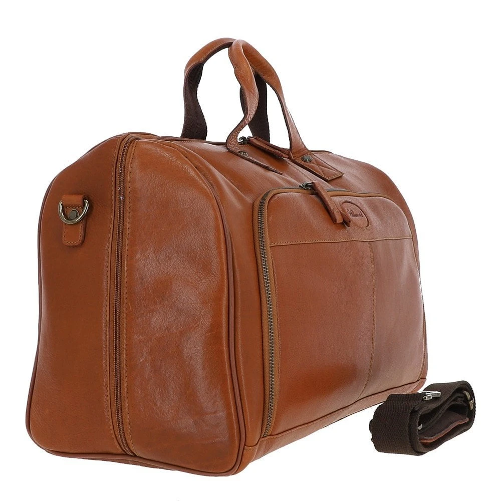 Mayfair Hi Veg Leather Flight-Cabin Weekend Holdall Tempo Tan : 8150 - Image 4
