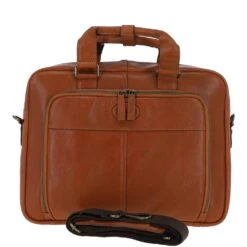 Mayfair Hi Veg Leather Laptop Briefcase Tempo Tan: 8143