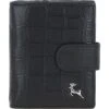 Medium Croc Print Leather Wallet Purse Black/croc: MC7