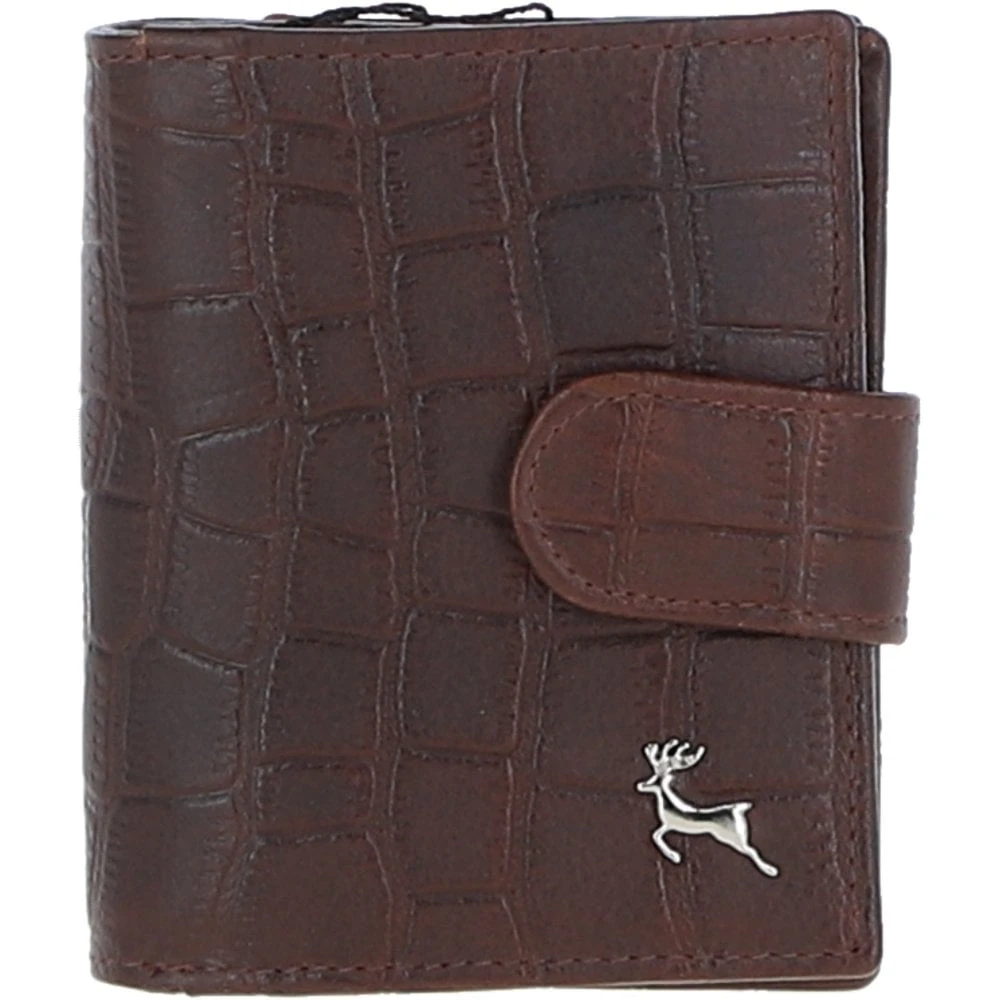 Medium Croc Print Leather Wallet Purse Brandy/croc: MC7