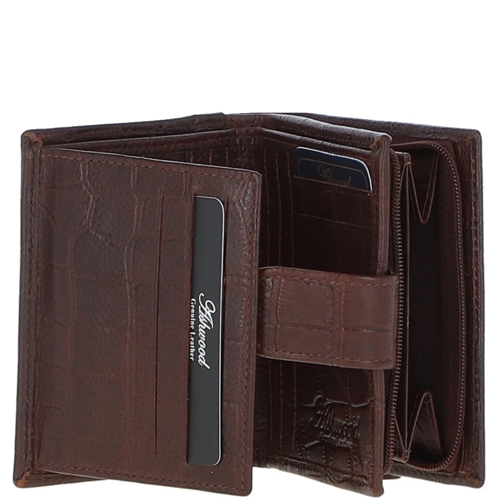 Medium Croc Print Leather Wallet Purse Brandy/croc: MC7 - Image 2