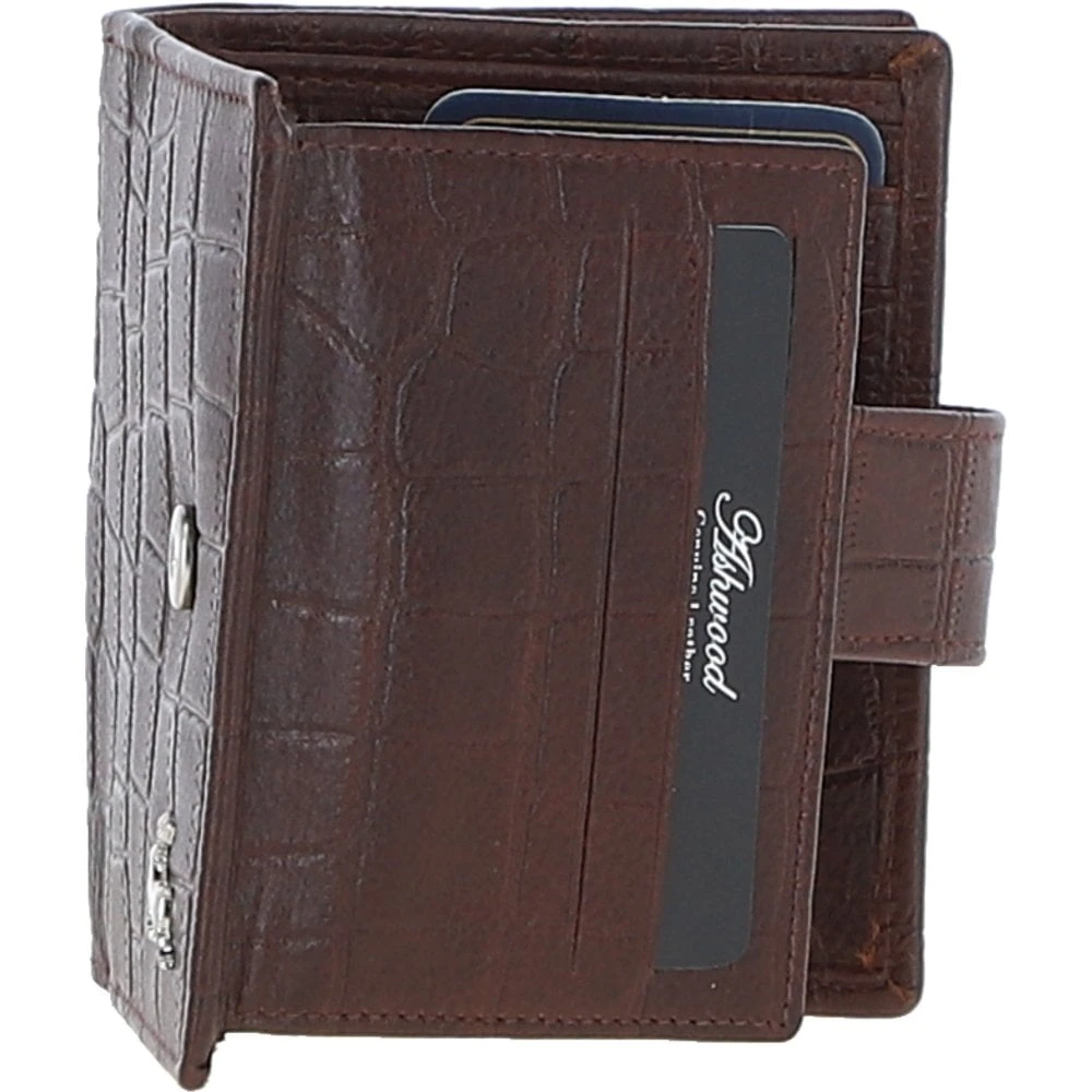 Medium Croc Print Leather Wallet Purse Brandy/croc: MC7 - Image 5