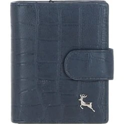 Medium Croc Print Leather Wallet Purse Navy/croc: MC7