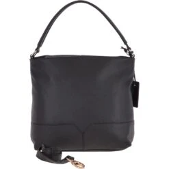 Medium Leather Hobo Bag Black : 62130