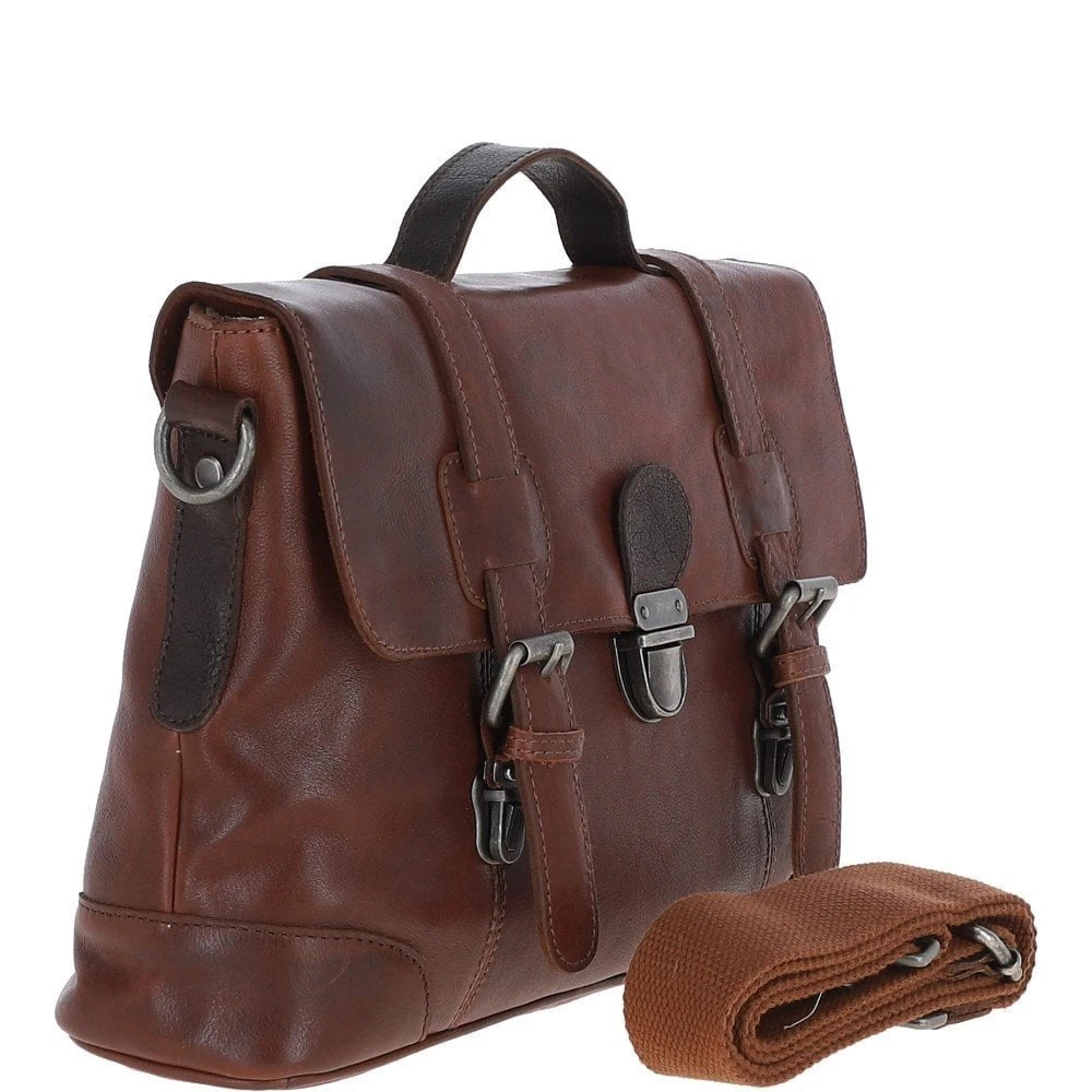 Medium Leather Work Briefcase Tan/brown : 4554 - Image 2