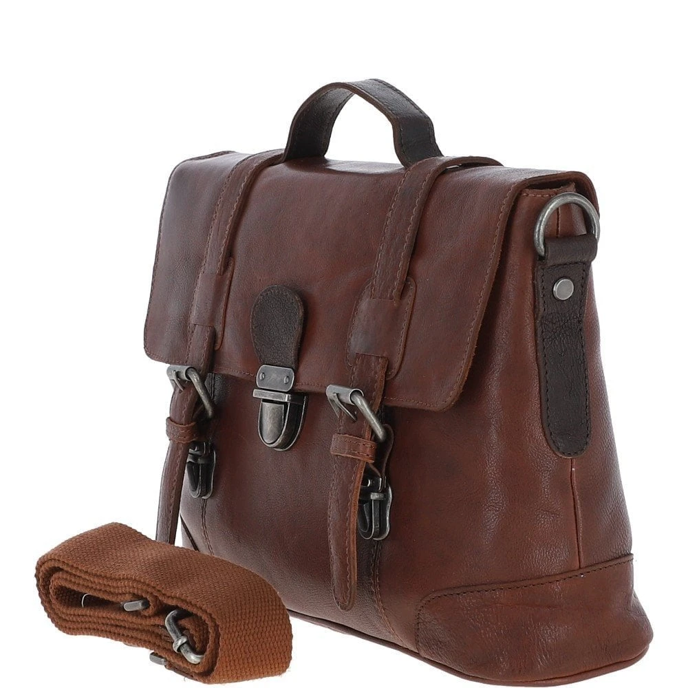 Medium Leather Work Briefcase Tan/brown : 4554 - Image 4