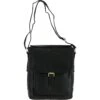 Medium Vintage Wash Leather Travel Bag Black: G-32