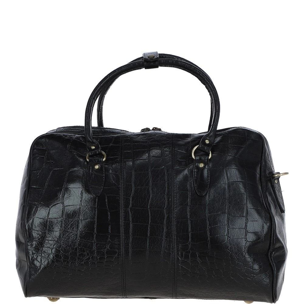 Medium Weekend Leather Holdall Blk/croc : Harry - Image 3