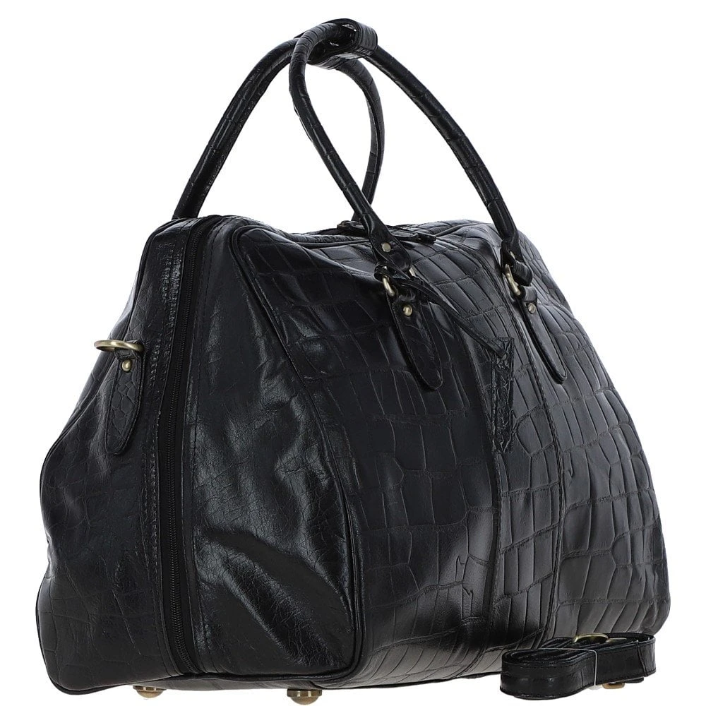 Medium Weekend Leather Holdall Blk/croc : Harry - Image 4