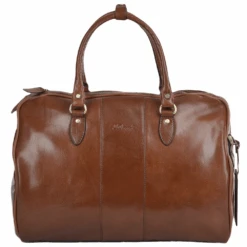 Medium Weekend Leather Holdall Chestnut/vt : Harry