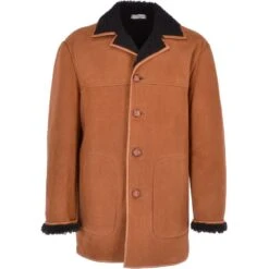 Mens Classic Sheepskin Coat Whisky/black: Churchill