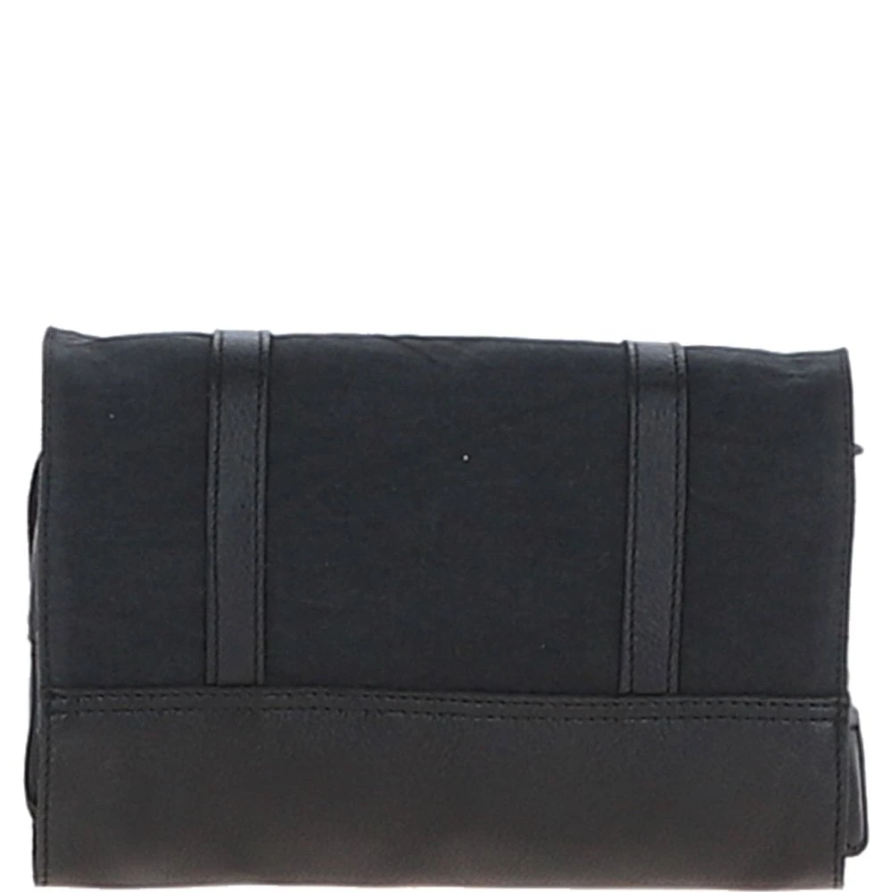 Mens Leather & Canvas Hanging Toiletry Bag Black : 7010 - Image 5